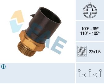 Temperature Switch, radiator fan (38030)
