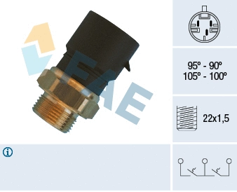 Temperature Switch, radiator fan (38310)