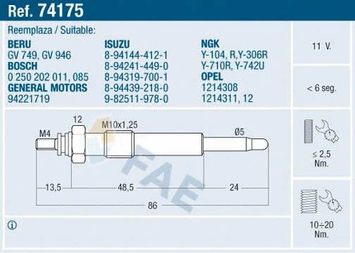 Glow Plug (74175)