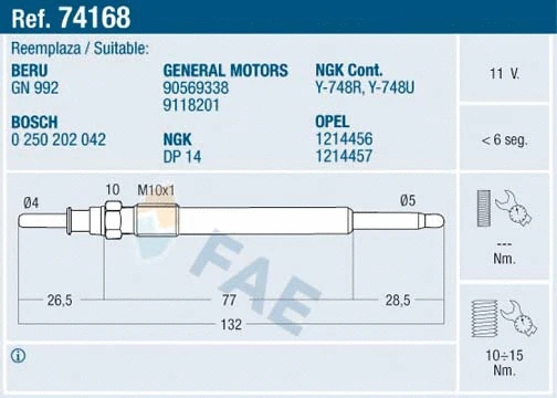 Glow Plug (74168)