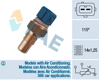 Sensor, coolant temperature (34110)