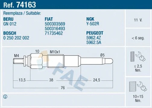 Glow Plug (74163)
