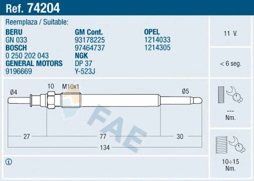 Glow Plug (74204)