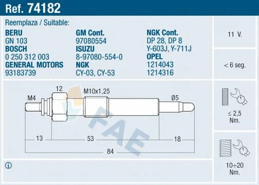 Glow Plug (74182)