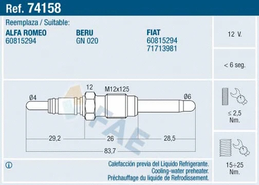 Glow Plug (74158)