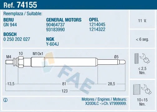 Glow Plug (74155)