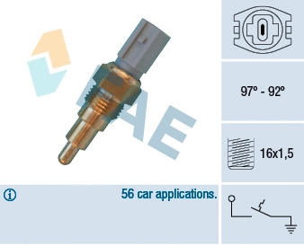 Temperature Switch, radiator fan (36660)