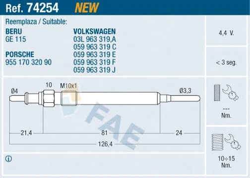 Glow Plug (74254)