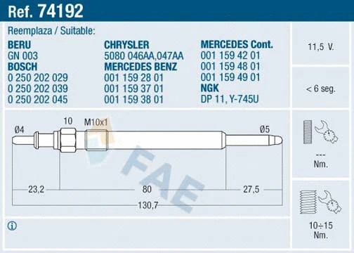 Glow Plug (74192)