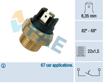 Temperature Switch, radiator fan (37350)