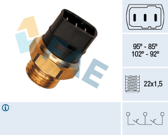 Temperature Switch, radiator fan (37820)