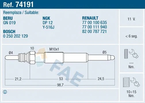 Glow Plug (74191)