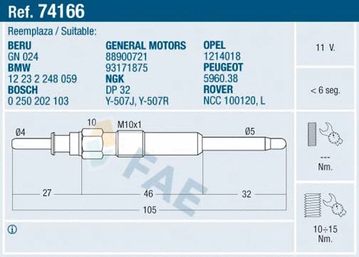Glow Plug (74166)