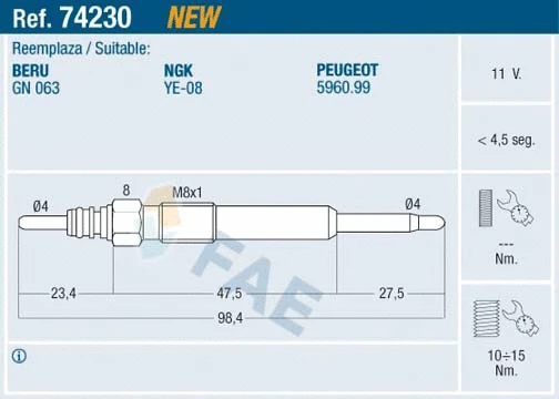 Glow Plug (74230)