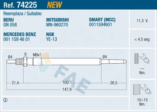 Glow Plug (74225)