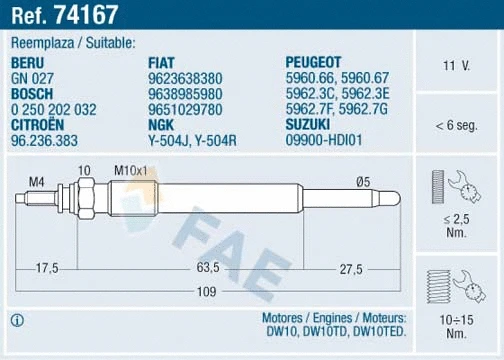 Glow Plug (74167)
