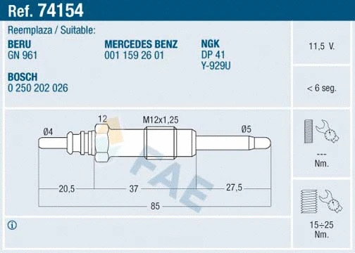 Glow Plug (74154)