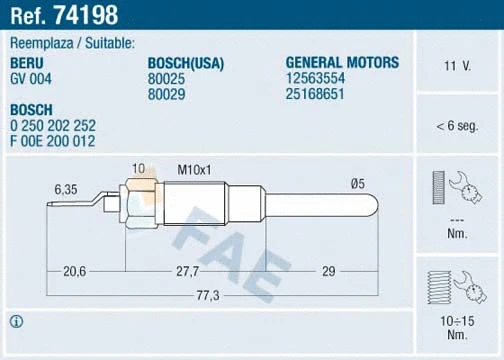 Glow Plug (74198)