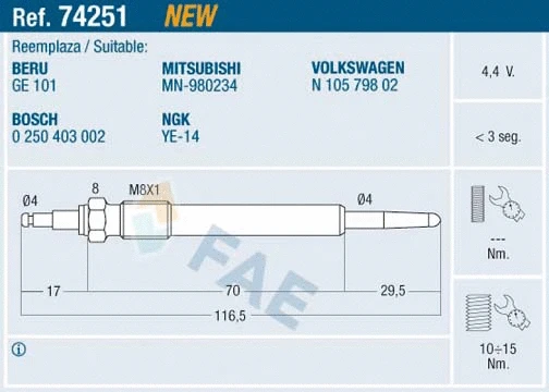 Glow Plug (74251)
