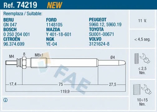 Glow Plug (74219)
