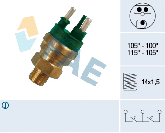 Temperature Switch, radiator fan (38130)