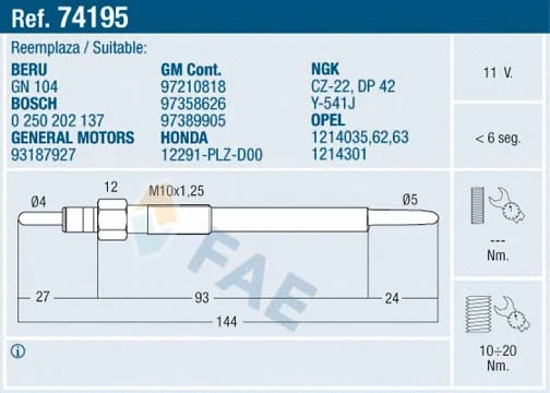 Glow Plug (74195)