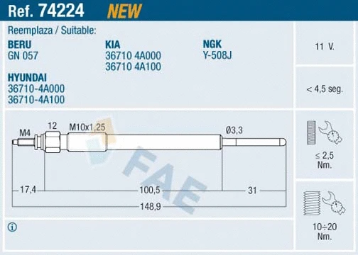 Glow Plug (74224)