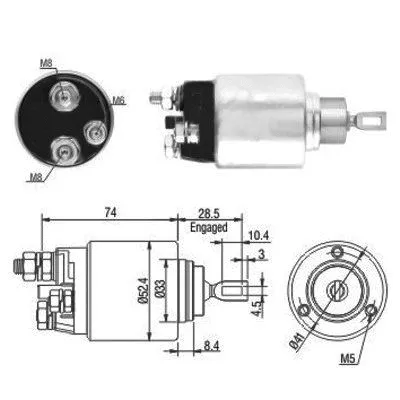 Solenoid Switch, starter (46034)