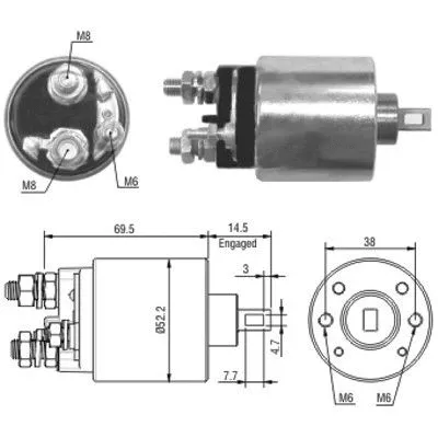 Solenoid Switch, starter (46122)