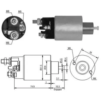 Solenoid Switch, starter (46099)