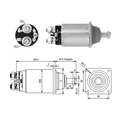 Solenoid Switch, starter (46327)