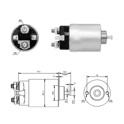 Solenoid Switch, starter (46305)