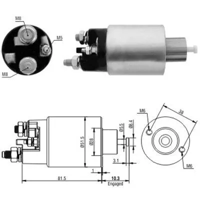 Solenoid Switch, starter (46100)