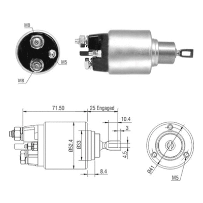 Solenoid Switch, starter (46308)