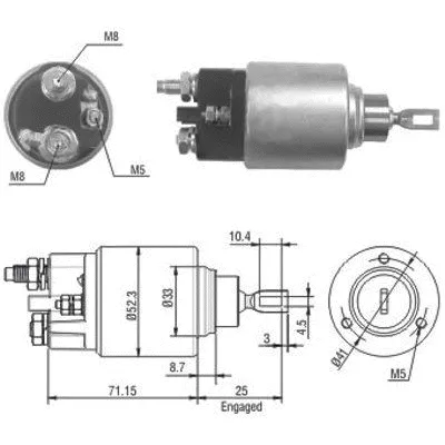 Solenoid Switch, starter (46153)