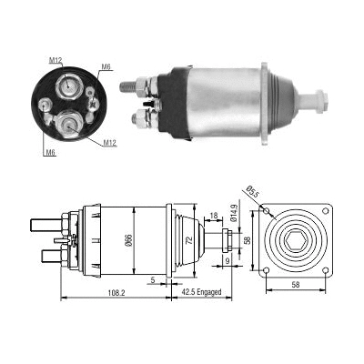 Solenoid Switch, starter (46253)