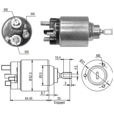 Solenoid Switch, starter (46043)