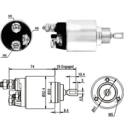 Solenoid Switch, starter (46129)