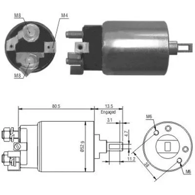 Solenoid Switch, starter (46098)
