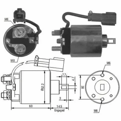 Solenoid Switch, starter (46150)