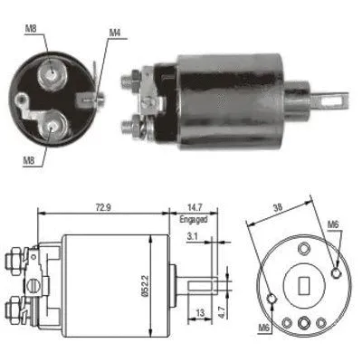 Solenoid Switch, starter (46055)