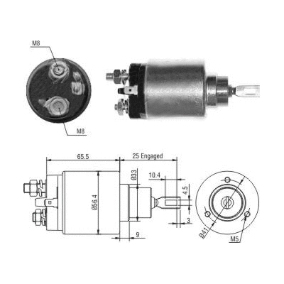 Solenoid Switch, starter (46201)