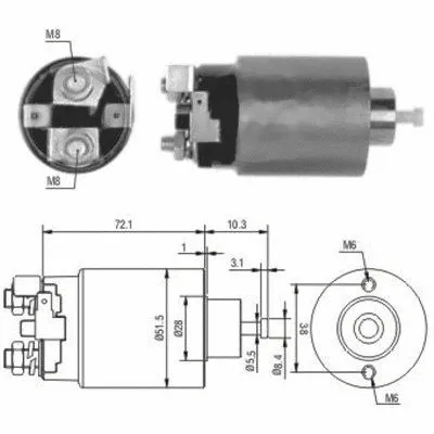 Solenoid Switch, starter (46025)