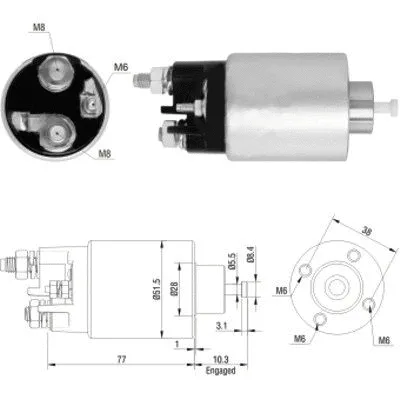 Solenoid Switch, starter (46157)