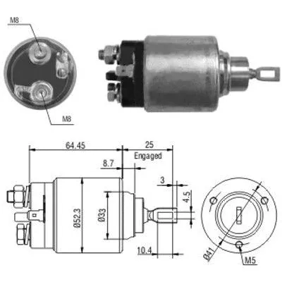 Solenoid Switch, starter (46041)