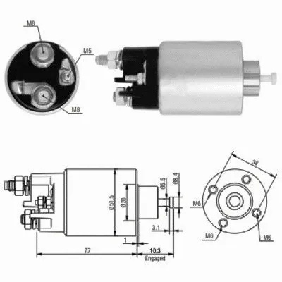 Solenoid Switch, starter (46058)