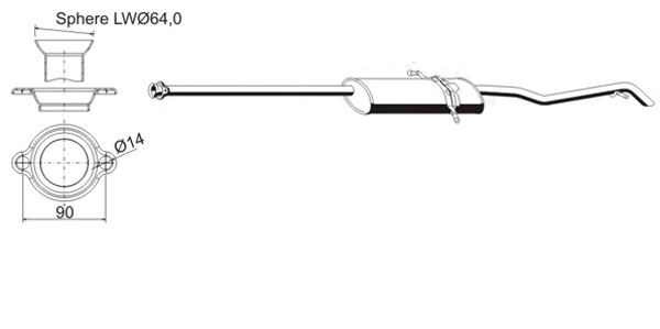 Rear Muffler (MS-352ERNS)