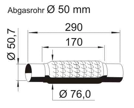 Flexible Pipe, exhaust system (UFR-630)