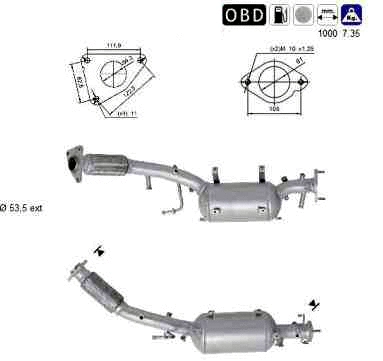 Soot/Particulate Filter, exhaust system (DK-966SIC)