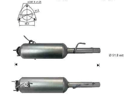 Soot/Particulate Filter, exhaust system (FTK-850SIC)